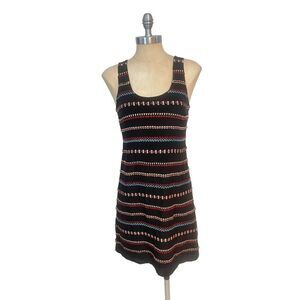 Frock by Tracy Reece Black Beaded Sleeveless sheath Silk Dress Petite P